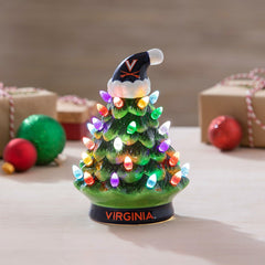 8" LED Ceramic Christmas Tree, University of Virginia, Collegiate, Home