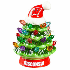 4" Mini LED Tabletop Christmas Tree, Set of 2, University of Wisconsin, Collegiate, Home