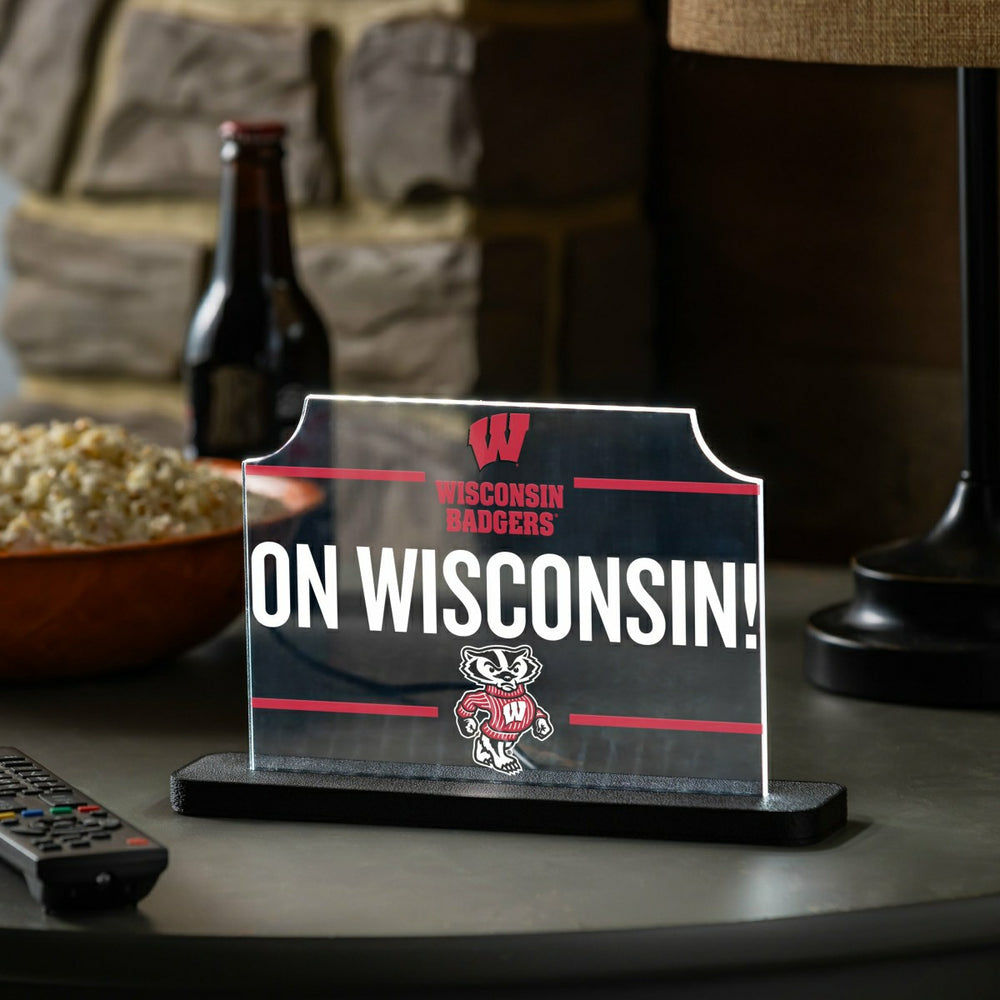 University of Wisconsin-Madison College Rectangle Desklite LED Décor, Collegiate, Home
