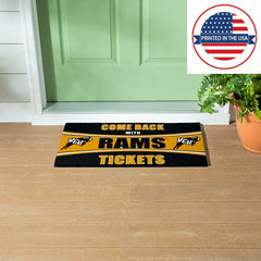 28" x 16" PVC Trapper Mat, Come Back with Tickets, Virginia Commonweal, Collegiate