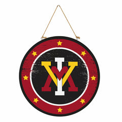 Virginia Military Institute Round Door Décor with Hanging Rope, 18x18, Collegiate, Home