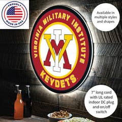 LED Wall Decor, Round, Virginia Military Institute, Collegiate, Home