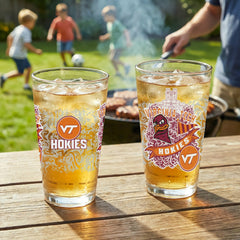 Virginia Tech 16oz Glass pint, Set of 2, Collegiate, Home