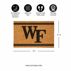 Wake Forest University Large One Color Coir Mat, 36"x24", Collegiate