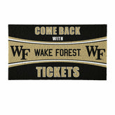 28" x 16" PVC Trapper Mat, Come Back with Tickets, Wake Forest, Collegiate