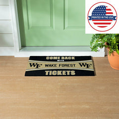 28" x 16" PVC Trapper Mat, Come Back with Tickets, Wake Forest, Collegiate