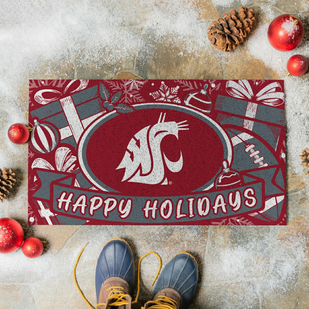 Washington State University Holiday PVC Mat, 28"x16", Collegiate