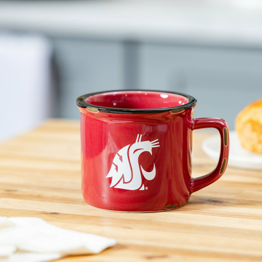 Washington State University Ceramic Camp Cup with Enamel Finish, 14oz, Collegiate, Home