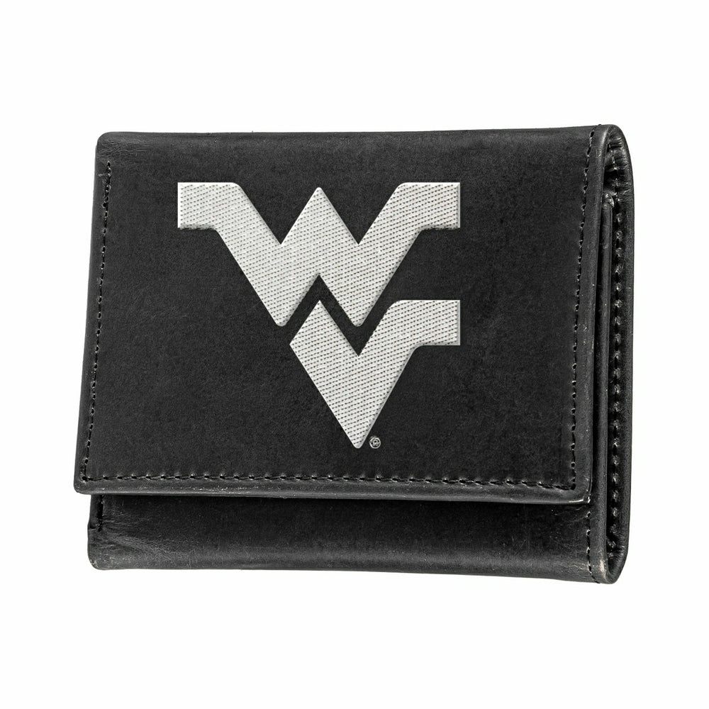 West Virginia University Black Tri-Fold Embroidered Wallet w/ RFID Blocking, Collegiate, Home