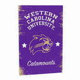 Western Carolina University Wood Wall Sign, 16x24, Collegiate, Home