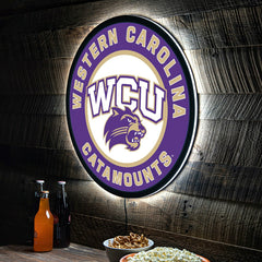 LED Wall Decor, Round, Western Carolina University, Collegiate, Home