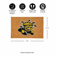 Wichita State University Large Full Color Coir Mat, 36"x24", Collegiate