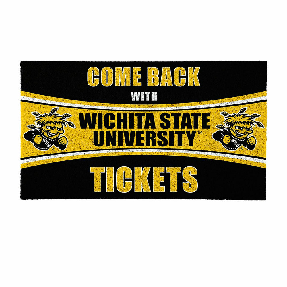 28" x 16" PVC Trapper Mat, Come Back with Tickets, Wichita State Unive, Collegiate