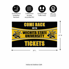 28" x 16" PVC Trapper Mat, Come Back with Tickets, Wichita State Unive, Collegiate