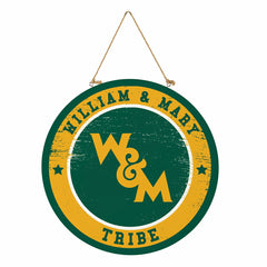William & Mary Round Door Décor with Hanging Rope, 18x18, Collegiate, Home