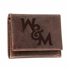 William & Mary, Tri-Fold Wallet, Brown, CH, 100% Genuine Leather, Collegiate, Home