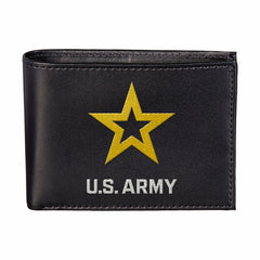 U.S. Army Black Bi-Fold Embroidered Wallet w/ RFID Blocking, US Military, Home