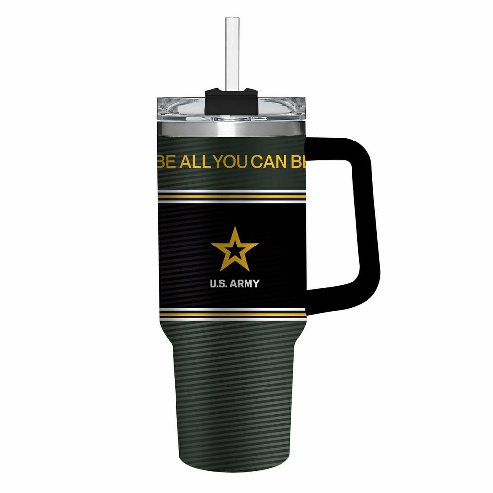 40oz Stainless Steel Canyon Cup w/ Straw, US Army, US Military, Home