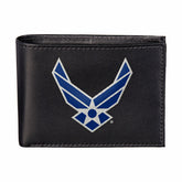 U.S. Air Force Black Bi-Fold Embroidered Wallet w/ RFID Blocking, US Military, Home