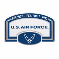 US Air Force USA Stamped Steel Wall Sign, 11" x 17", US Military, Home
