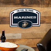 US Marine Corps USA Stamped Steel Wall Sign, 11" x 17", US Military, Home