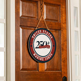 US Marine Corps, 250th Anniversary Round Door Décor with Hanging Rope,, US Military, Home