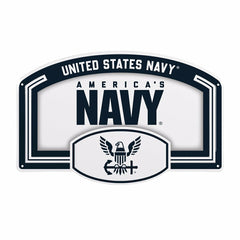 US Navy USA Stamped Steel Wall Sign, 11" x 17", US Military, Home