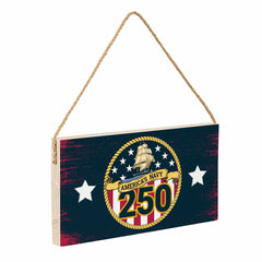 US Navy, 250th Anniversary Wood Wall Sign, 6x11, US Military