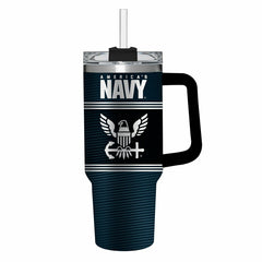 40oz Stainless Steel Canyon Cup w/ Straw, US Navy, US Military, Home