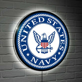 US Navy Military Round LED Wall Decor, US Military, Home