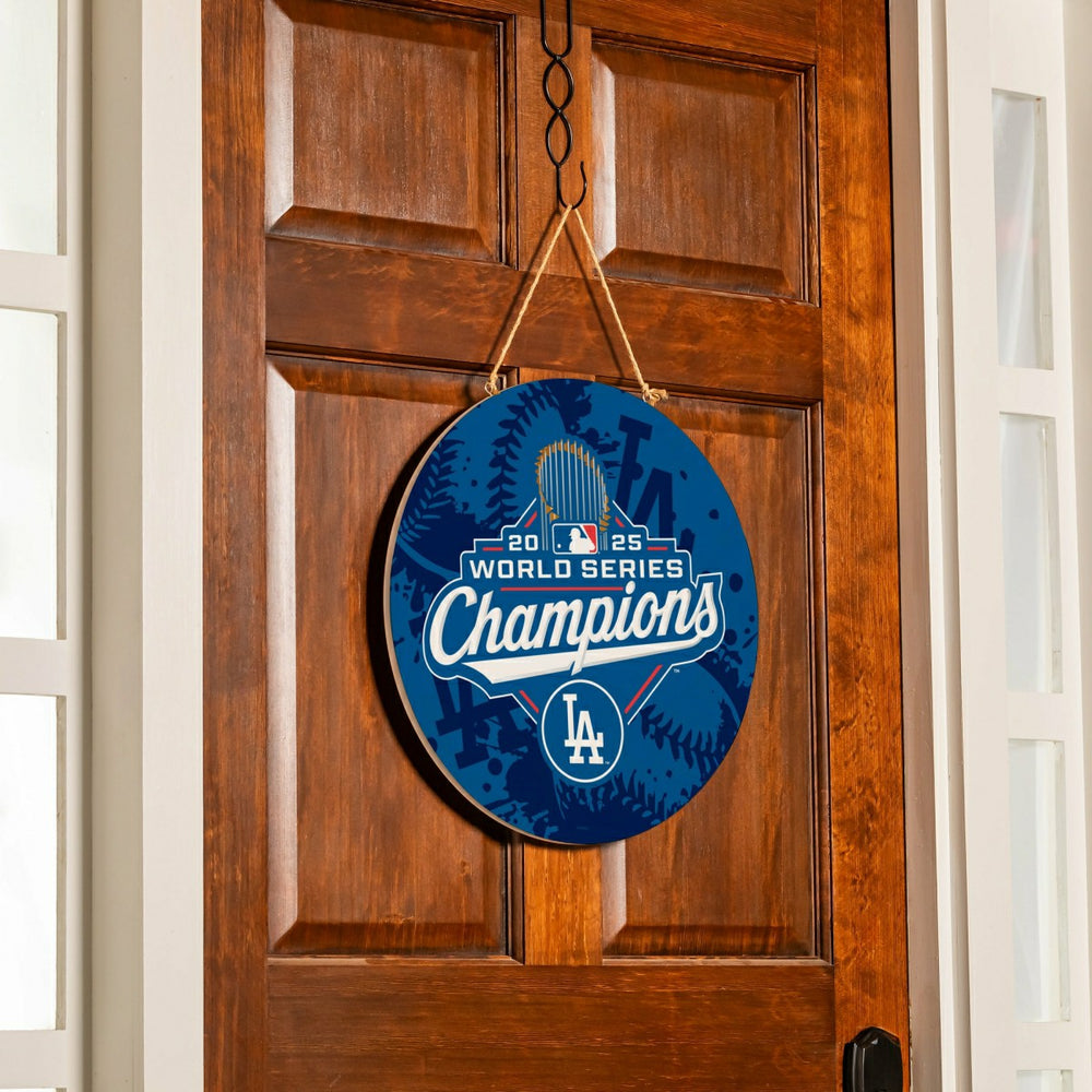 Los Angeles Dodgers, World Series 2025 Round Door Decor with Hanging R, Home, MLB