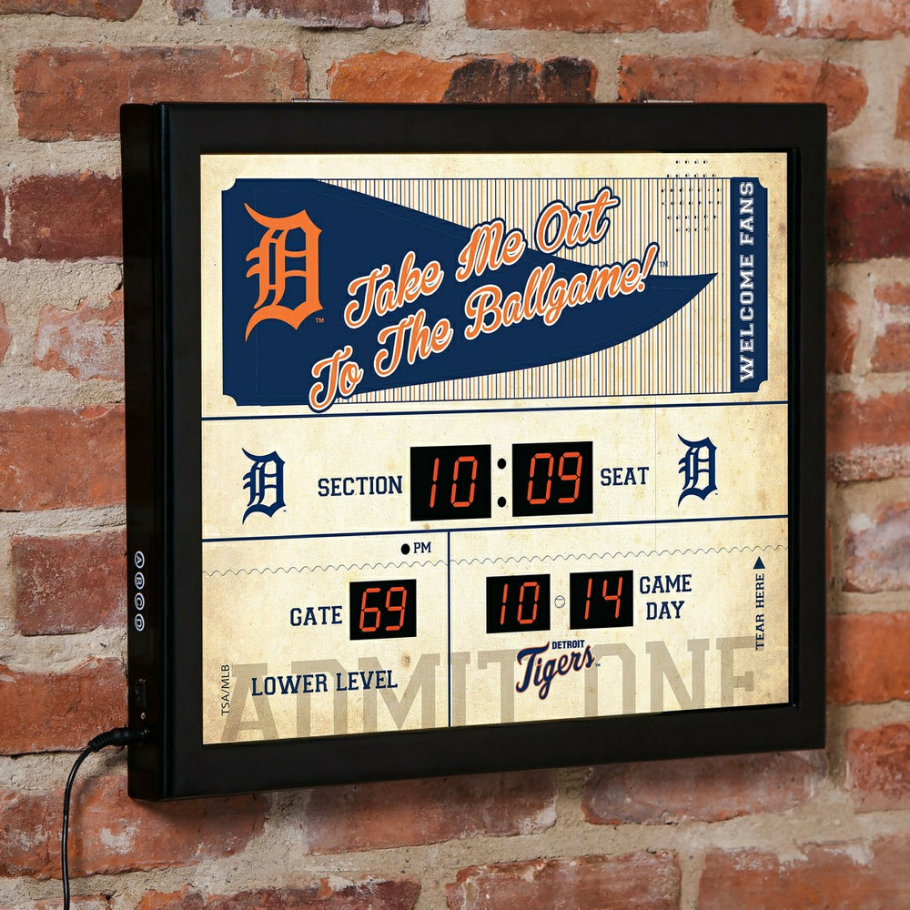Scoreboard Wall Clock, Detroit Tigers, Home, MLB