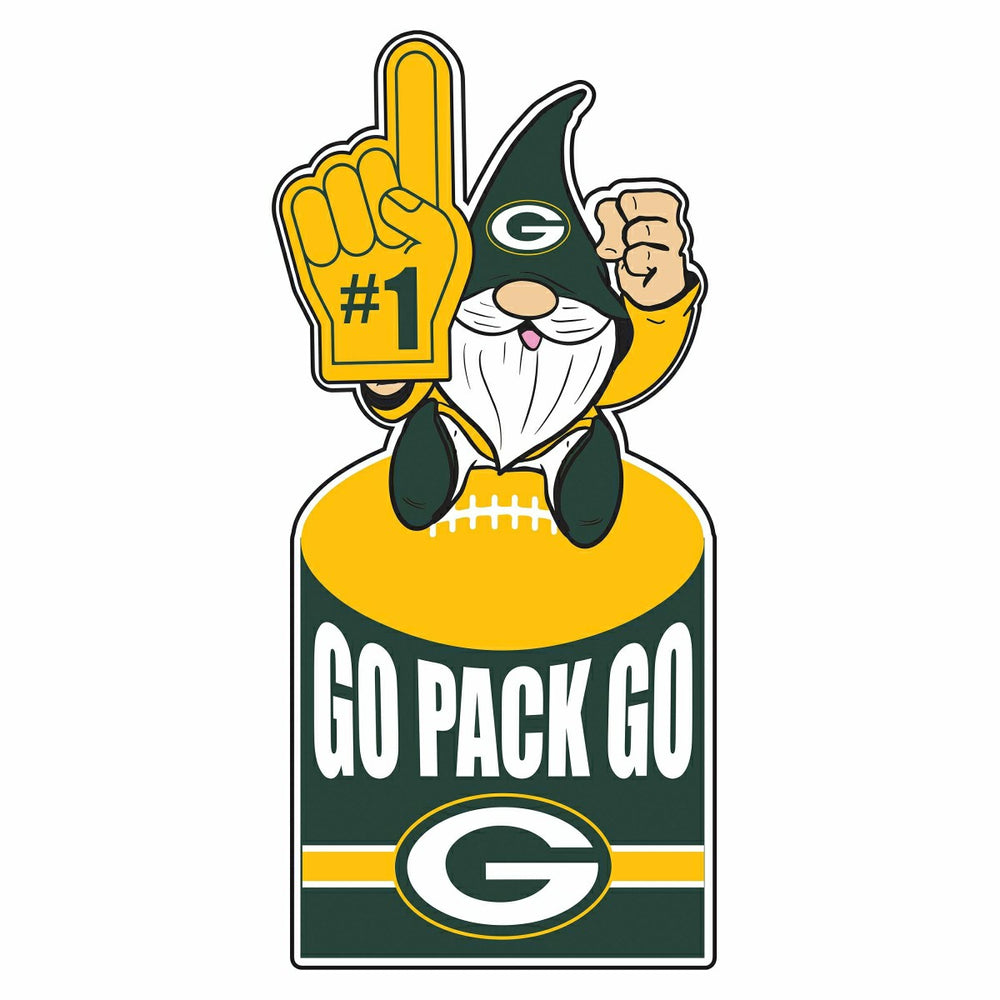 Green Bay Packers Gnome Metal Sign 10"L x 30"H, Home, NFL