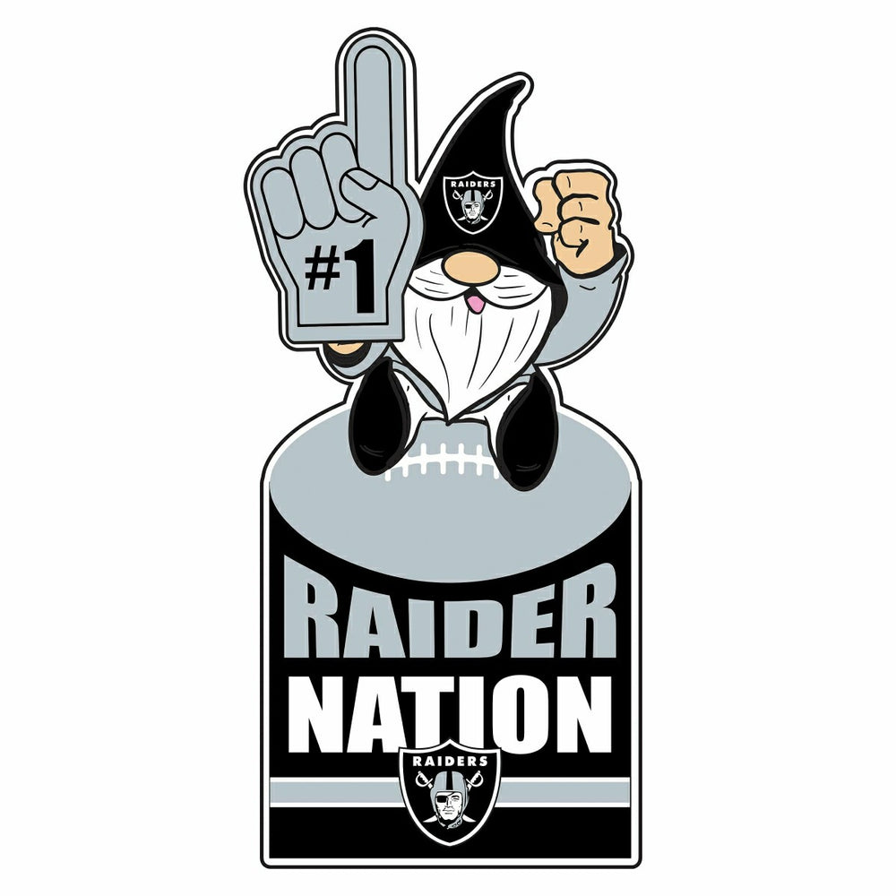 Las Vegas Raiders Gnome Metal Sign 10"L x 30"H, Home, NFL