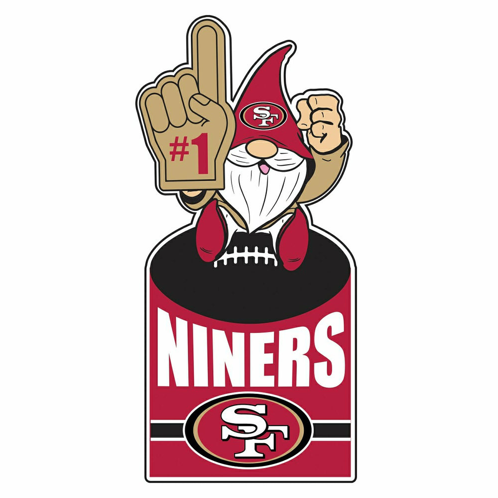 San Francisco 49ers Gnome Metal Sign 10"L x 30"H, Home, NFL