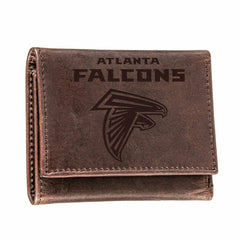 Atlanta Falcons, Tri-Fold Wallet, Brown, CH, 100% Genuine Leather, NFL, Home