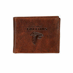 Atlanta Falcons, Embossed 100% Genuine Tumbled Leather Passcase Bi-Fol, NFL, Home