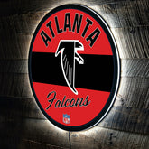 Atlanta Falcons NFL Football Large Round Vintage Edgelite LED Decor, NFL, Home
