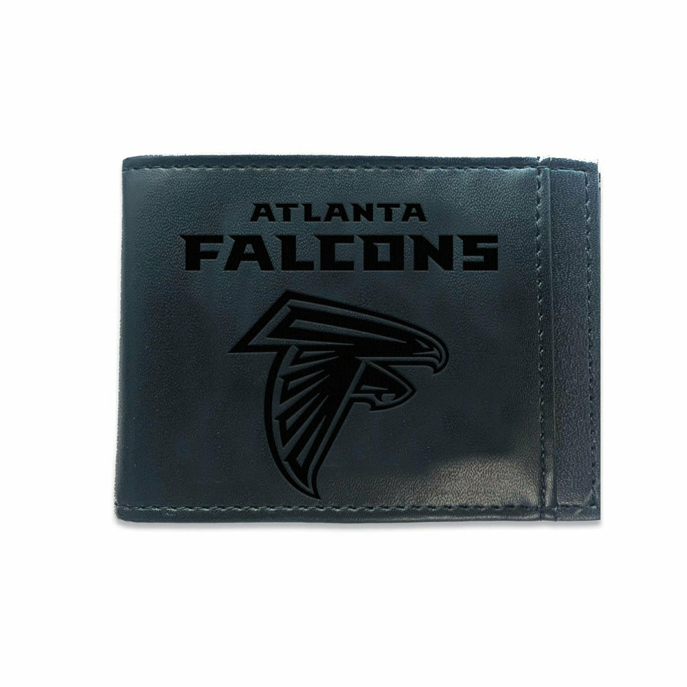 Front Pocket Wallet w/ RFID Blocking, Atlanta Falcons, Black, NFL, Home