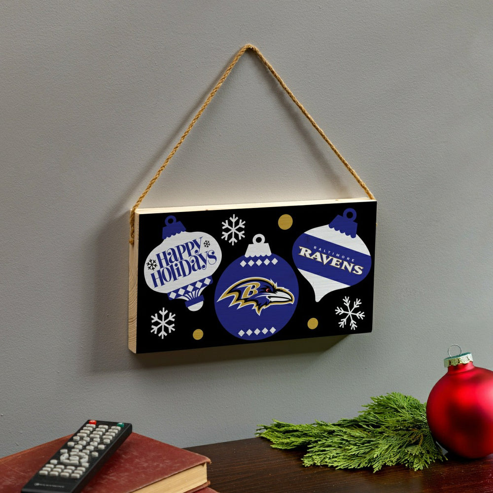 Baltimore Ravens Holiday Wood Wall Sign, 6x11, NFL, Home