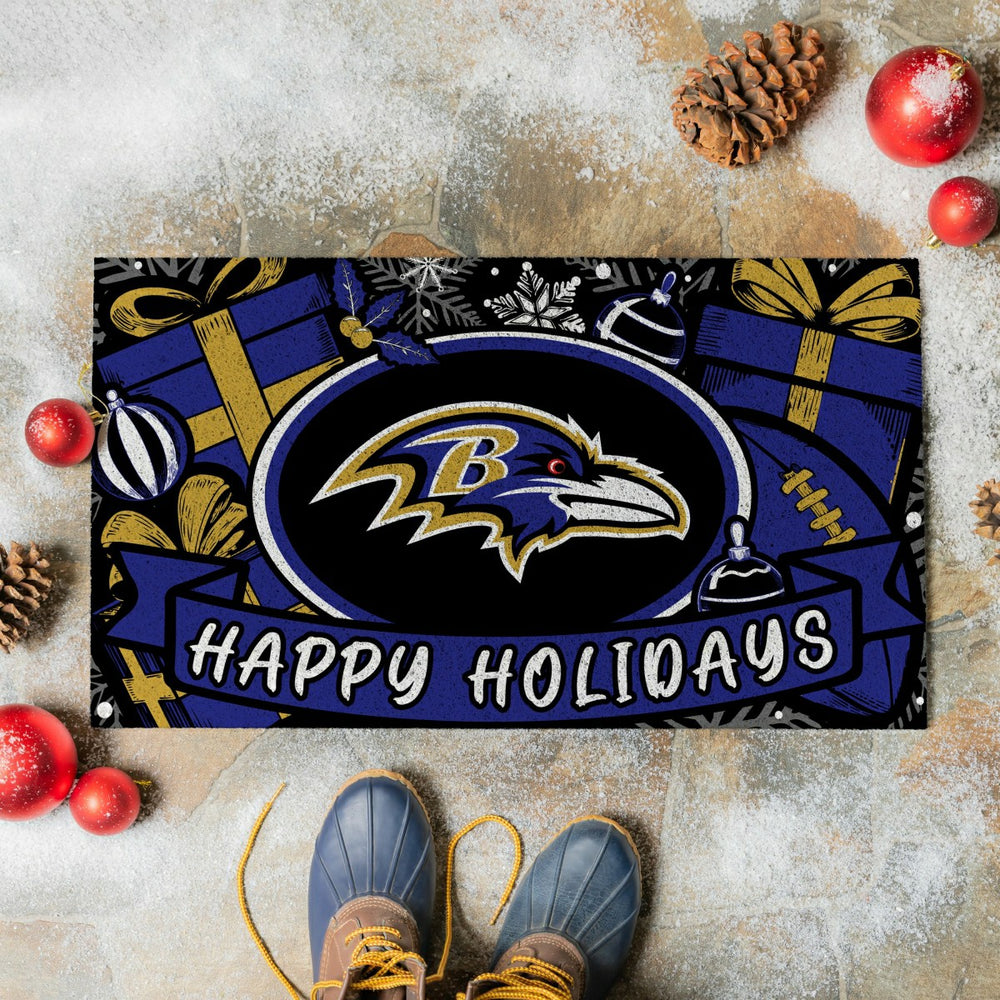 Baltimore Ravens Holiday PVC Mat, 28"x16", NFL
