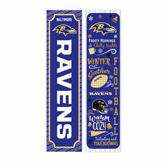 46" Double Sided Leaner, Baltimore Ravens, Winter Seasonal, NFL, Home