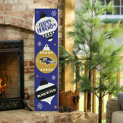 47" Double Sided Leaner, Baltimore Ravens, Christmas, NFL, Home
