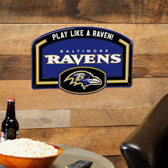 Baltimore Ravens USA Embossed Steel Wall Sign, 11" x 17", NFL, Home