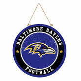Baltimore Ravens Round Door Décor with Hanging Rope, 18x18, NFL, Home