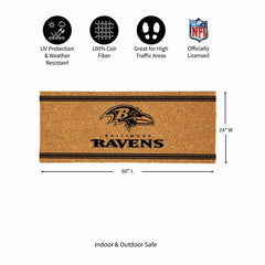Baltimore Ravens Extra Large One Color Coir Mat, 60"x24", NFL