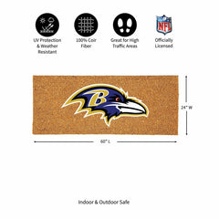 Baltimore Ravens Extra Large Full Color Coir Mat, 60"x24", NFL