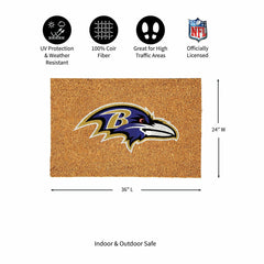 Baltimore Ravens Large Full Color Coir Mat, 36"x24", NFL