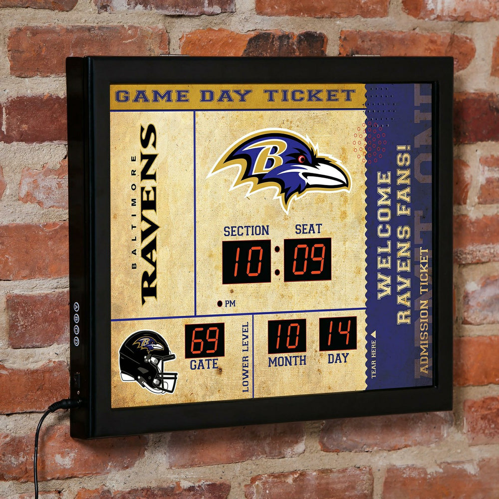 Scoreboard Wall Clock, Baltimore Ravens, NFL, Home