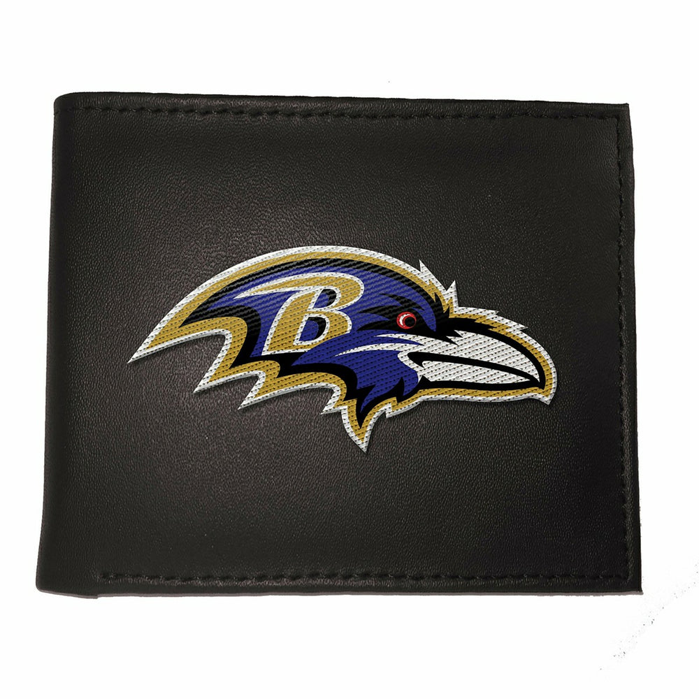 Baltimore Ravens Black Bi-Fold Embroidered Wallet w/ RFID Blocking, NFL, Home